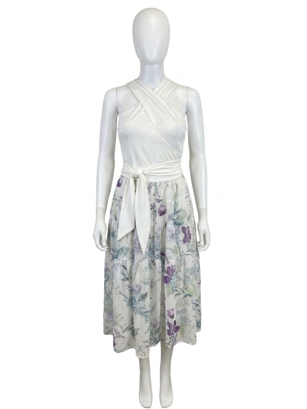 NEW WHITE BIRCH brunch at the botanical gardens midi dress in white